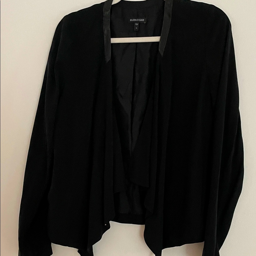 Eileen Fisher Elegant Black Drape Jacket